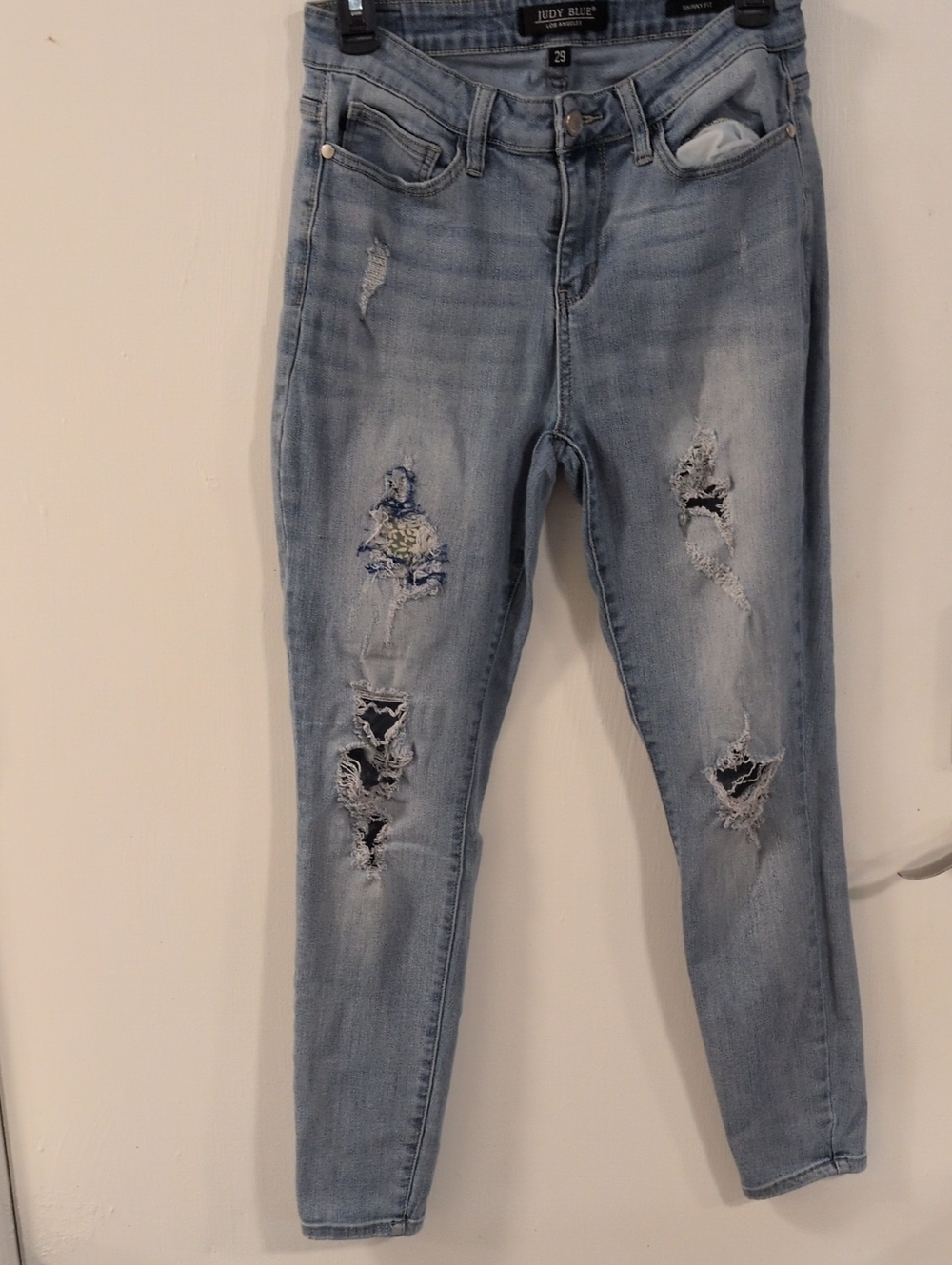 Judy Blue Light Wash Distressed Skinny Jeans